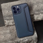 Peněženkové pouzdro Razor Book na Apple iPhone 15 Pro Max Uhlíkové vlákno, Karbonový vzor  Modrý