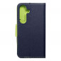 Peněženkové pouzdro Fancy Book na Samsung Galaxy S24 Námořnická modrá / Limetkovo zelený