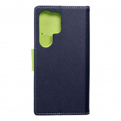 Peněženkové pouzdro Fancy Book na Samsung Galaxy S24 ULTRA Námořnická modrá / Limetkovo zelený