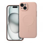 Kryt Silicone Mag Cover na Apple iPhone 15 Plus MagSAFE  Růžový