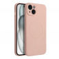 Kryt Silicone Mag Cover na Apple iPhone 15 Plus MagSAFE  Růžový