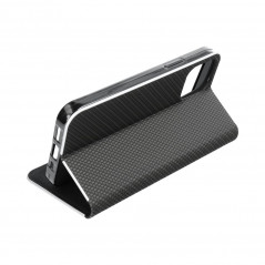Peněženkové pouzdro LUNA Book Carbon na Samsung Galaxy S24 ULTRA Uhlíkové vlákno, Elegantní  Černý