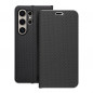 Peněženkové pouzdro LUNA Book Carbon na Samsung Galaxy S24 ULTRA Uhlíkové vlákno, Elegantní  Černý