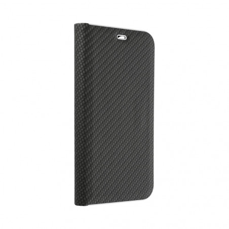 Peněženkové pouzdro LUNA Book Carbon na Samsung Galaxy S24 Uhlíkové vlákno, Elegantní  Černý