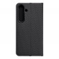 Peněženkové pouzdro LUNA Book Carbon na Samsung Galaxy S24 Uhlíkové vlákno, Elegantní  Černý
