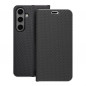 Peněženkové pouzdro LUNA Book Carbon na Samsung Galaxy S24 Uhlíkové vlákno, Elegantní  Černý