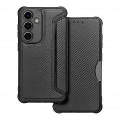 Peněženkové pouzdro Razor Book na Samsung Galaxy S24 Uhlíkové vlákno, Karbonový vzor  Černý