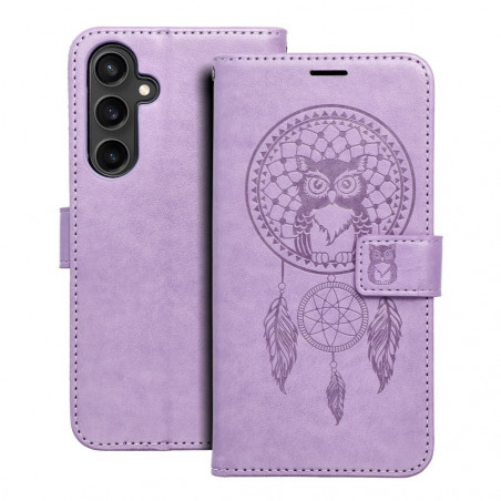 Peněženkové pouzdro MEZZO Book na Samsung Galaxy S23 FE Lapač snů  Fialový (Purple)