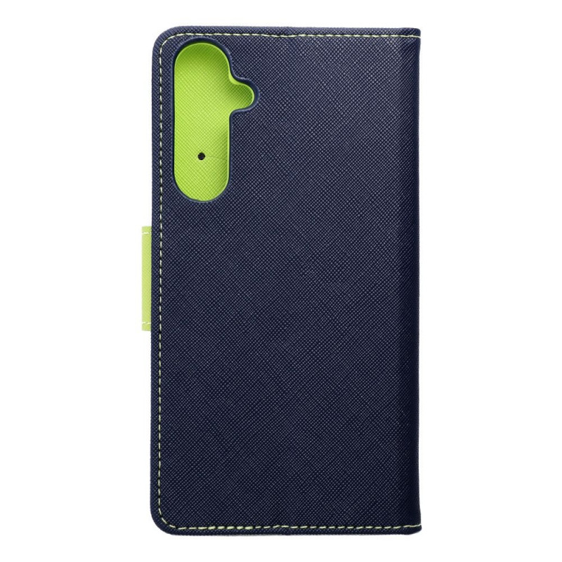 Peněženkové pouzdro Fancy Book na Samsung Galaxy A35 Námořnická modrá / Limetkovo zelený