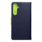 Peněženkové pouzdro Fancy Book na Samsung Galaxy A35 Námořnická modrá / Limetkovo zelený