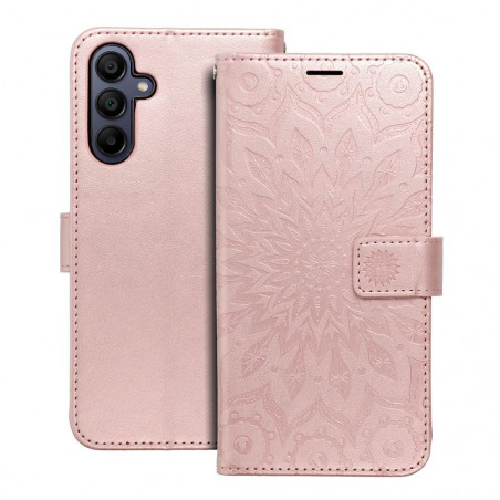 Peněženkové pouzdro MEZZO Book na Samsung Galaxy A15 5G Mandala  Růžovo-zlatý