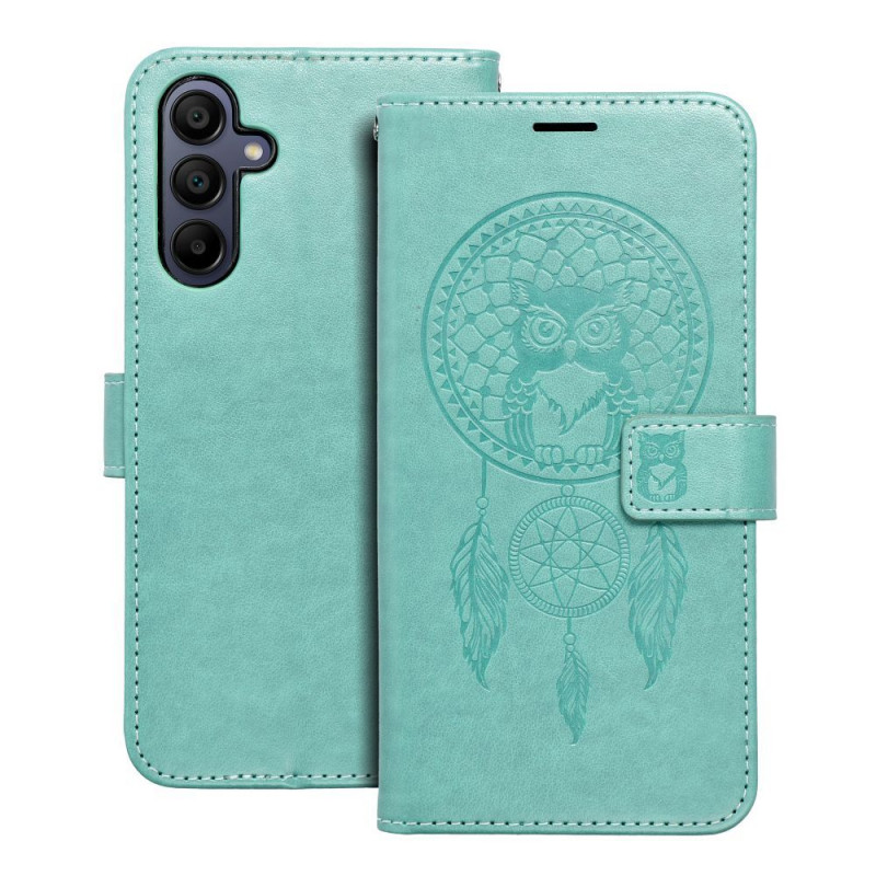 Peněženkové pouzdro MEZZO Book na Samsung Galaxy A15 5G Lapač snů  Zelený