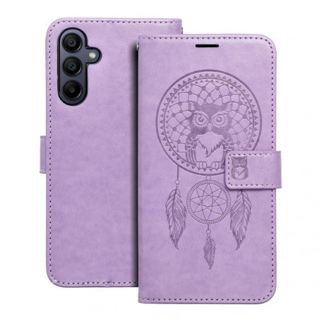 Peněženkové pouzdro MEZZO Book na Samsung Galaxy A15 5G Lapač snů  Fialový (Purple)