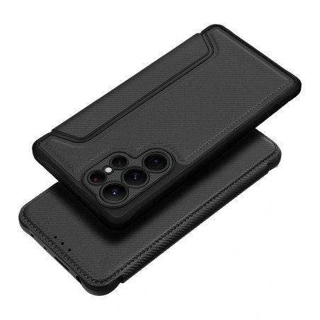 Peněženkové pouzdro Razor Book na Samsung Galaxy A15 5G Uhlíkové vlákno, Karbonový vzor  Černý