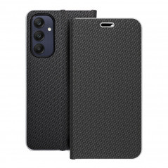 Peněženkové pouzdro LUNA Book Carbon na Samsung Galaxy A25 5G Uhlíkové vlákno, Elegantní  Černý
