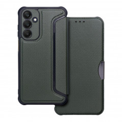 Peněženkové pouzdro Razor Book na Samsung Galaxy A25 5G Uhlíkové vlákno, Karbonový vzor  Tmavě zelený