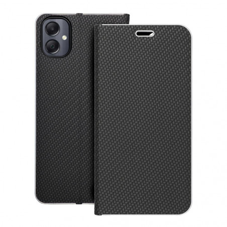 Peněženkové pouzdro LUNA Book Carbon na Samsung Galaxy A05 Uhlíkové vlákno, Elegantní  Černý