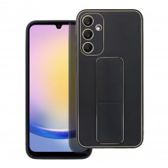 Kryt LEATHER Case Kickstand na Samsung Galaxy A25 5G Černý