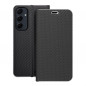 Peněženkové pouzdro LUNA Book Carbon na Samsung Galaxy A55 Uhlíkové vlákno, Elegantní  Černý