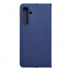 Peněženkové pouzdro LUNA Book Carbon na Samsung Galaxy S23 FE Uhlíkové vlákno, Elegantní  Modrý