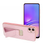 Kryt LEATHER Case Kickstand na Samsung Galaxy A05 Růžový