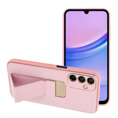 Kryt LEATHER Case Kickstand na Samsung Galaxy A15 5G Růžový