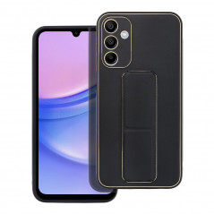 Kryt LEATHER Case Kickstand na Samsung Galaxy A15 5G Černý