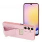 Kryt LEATHER Case Kickstand na Samsung Galaxy A25 5G Růžový