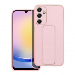 Kryt LEATHER Case Kickstand na Samsung Galaxy A25 5G Růžový