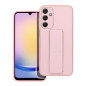 Kryt LEATHER Case Kickstand na Samsung Galaxy A25 5G Růžový