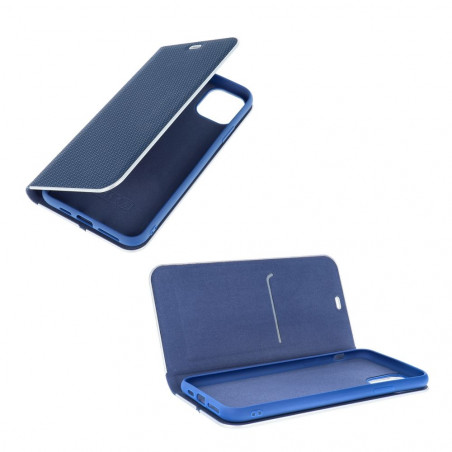 Peněženkové pouzdro LUNA Book Carbon na Samsung Galaxy A05s Uhlíkové vlákno, Elegantní  Modrý