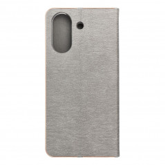 Peněženkové pouzdro LUNA Book Gold na XIAOMI Redmi 13C Elegantní  Stříbrný