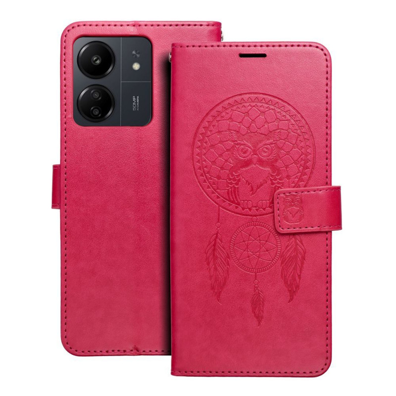 Peněženkové pouzdro MEZZO Book na XIAOMI Redmi 13C Lapač snů  Purpurový