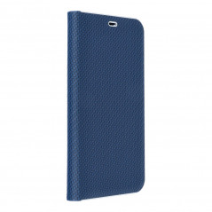 Peněženkové pouzdro LUNA Book Carbon na XIAOMI Redmi 13C Uhlíkové vlákno, Elegantní  Modrý
