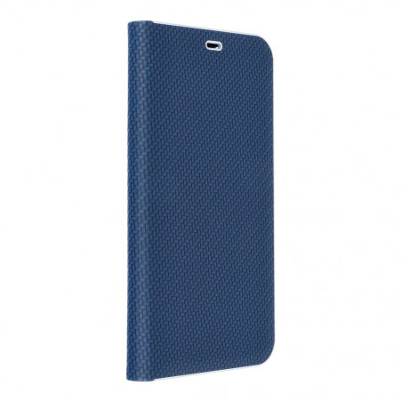 Peněženkové pouzdro LUNA Book Carbon na XIAOMI Redmi 13C Uhlíkové vlákno, Elegantní  Modrý