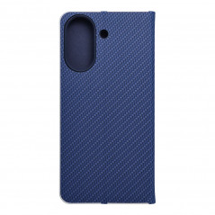 Peněženkové pouzdro LUNA Book Carbon na XIAOMI Redmi 13C Uhlíkové vlákno, Elegantní  Modrý