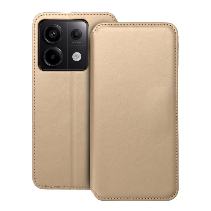 Peněženkové pouzdro Dual Pocket book na XIAOMI Redmi Note 13 Pro 5G Zlatý