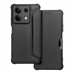 Peněženkové pouzdro Razor Book na XIAOMI Redmi Note 13 5G Uhlíkové vlákno, Karbonový vzor  Černý