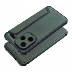 Peněženkové pouzdro Razor Book na XIAOMI Redmi Note 13 Pro Plus 5G Uhlíkové vlákno, Karbonový vzor  Tmavě zelený