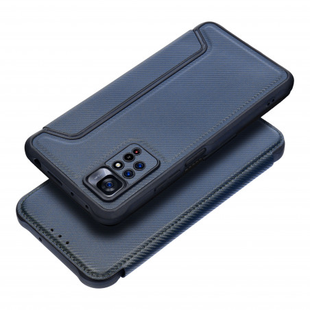 Peněženkové pouzdro Razor Book na XIAOMI Redmi Note 13 Pro Plus 5G Uhlíkové vlákno, Karbonový vzor  Modrý