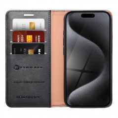 Peněženkové pouzdro Forcell F-PROTECT RFID Blocker Book na Apple iPhone 15 Pro Max Elegantní  Černý