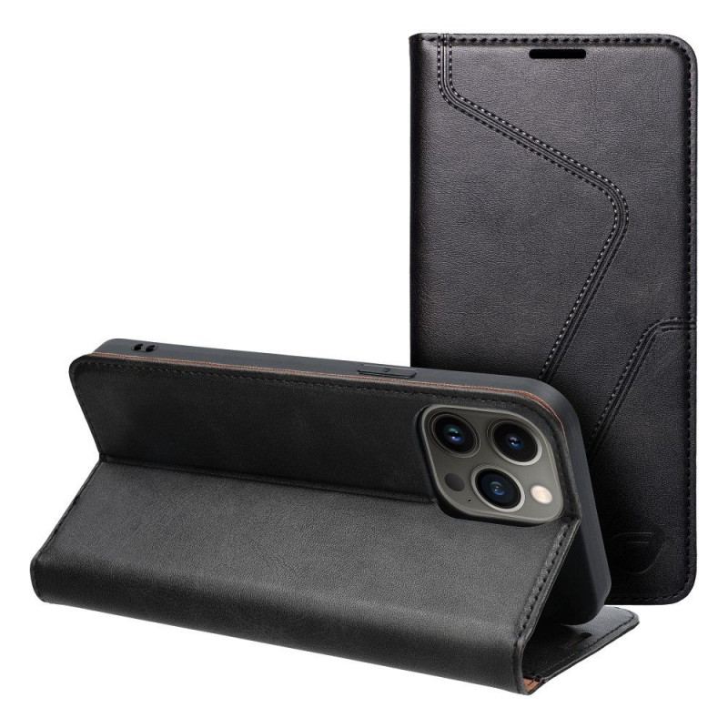 Peněženkové pouzdro Forcell F-PROTECT RFID Blocker Book na Apple iPhone 13 Pro Max Elegantní  Černý