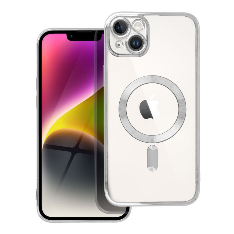 Kryt Electro Mag na Apple iPhone 14 Plus MagSAFE  Stříbrný