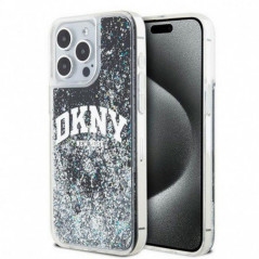 Kryt DKNY Liquid Glitters Arch Logo na Apple iPhone 13 Pro Max Černý