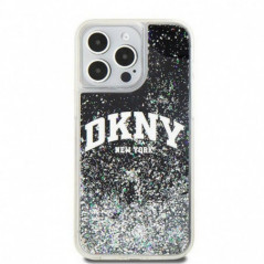 Kryt DKNY Liquid Glitters Arch Logo na Apple iPhone 13 Pro Max Černý