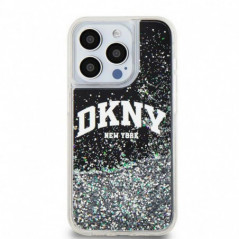 Kryt DKNY Liquid Glitters Arch Logo na Apple iPhone 14 Pro Černý