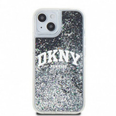 Kryt DKNY Liquid Glitters Arch Logo na Apple iPhone 15 Černý