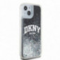 Kryt DKNY Liquid Glitters Arch Logo na Apple iPhone 15 Černý