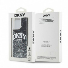 Kryt DKNY Liquid Glitters Arch Logo na Apple iPhone 15 Pro Max Černý
