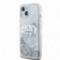 Kryt DKNY Liquid Glitters Arch Logo na Apple iPhone 15 Bílý